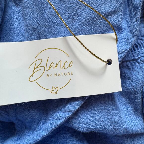 Blanco by Nature Periwinkle Blue Cotton Tiered V-Neck Maxi Dress NEW Size XL - Picture 6 of 10